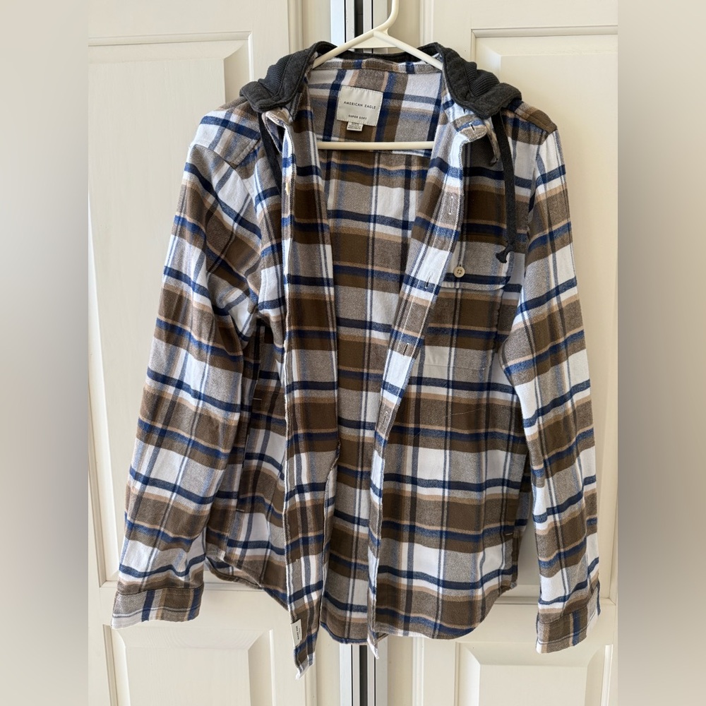 American Eagle Flannel Hoodie